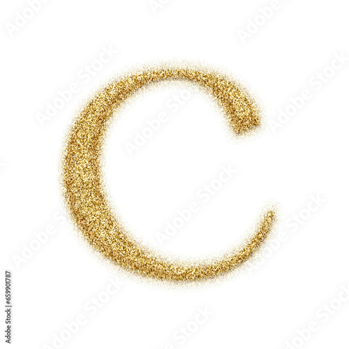 Gold glitter alphabet letters from A to Z, isolated on transparent background, lowercase. This is a part of a set which also includes numbers and symbols