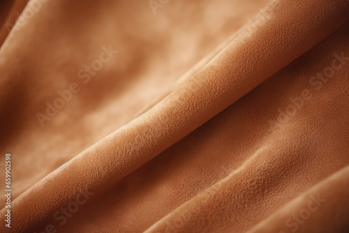 A mesmerizing macro close-up shot unveils the velvety textures and intricate details of luxurious suede, showcasing its elegant surface, soft and tactile fibers photo