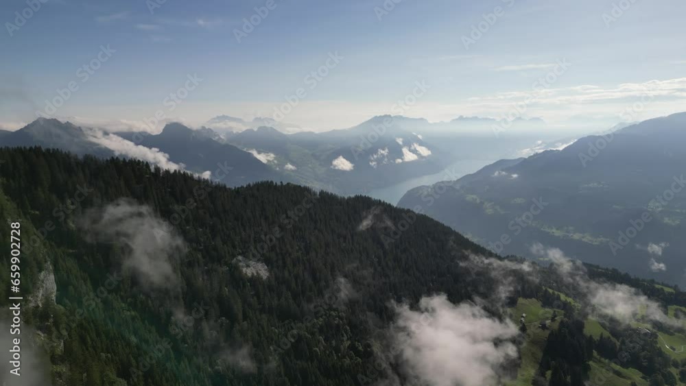 Aerial View of Mystical Mountains: Capturing the Beauty of Green Peaks and Clouds Aerial View of Mystical Mountains: Capturing the Beauty of Green Peaks and Clouds
