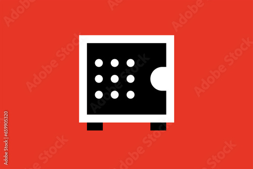 metal safe illustration.  Vector illustration  in flat style design.