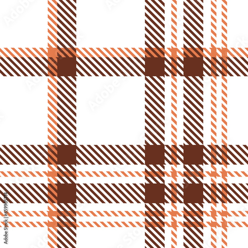 White Brown Tartan Plaid Seamless Pattern. Checkered fabric texture for flannel shirt, skirt, blanket 