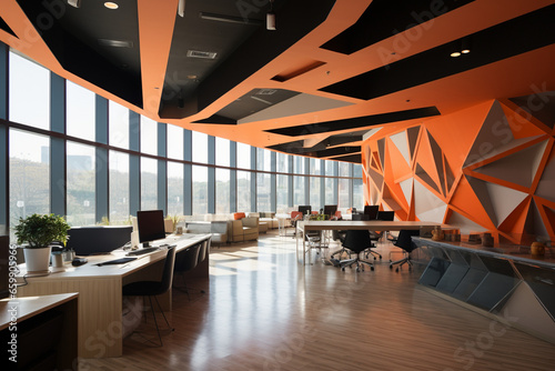 Harmony of Creativity and Efficiency  Office Space Designed around Geometric Patterns