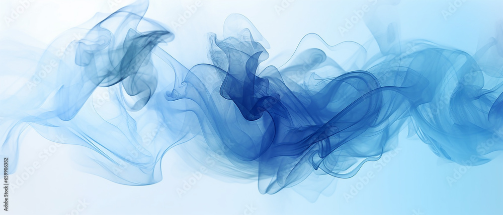 blue smoke on white background 3d volumetric texture background.  AI
