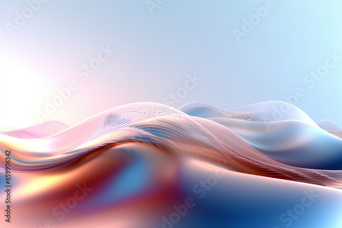 abstract 3d background wave lines peach shades gradient.