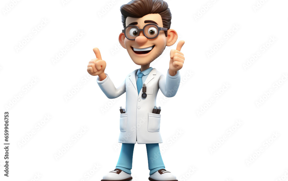 3D Cartoon of an Industrial Hygienist on isolated background