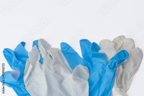 medical gloves on the white background.