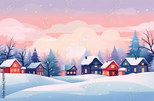 Cozy Winter Village Illustrations © Francesco