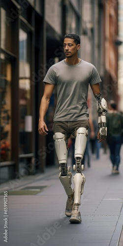 A man with a modern prosthetic leg