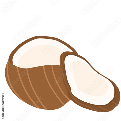 Illustration of brown coconut 