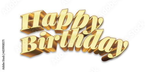 Photography 3D Gold Happy Birthday Lettering