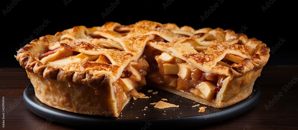 Traditional American dessert with apples With copyspace for text Traditional American dessert with apples With copyspace for text