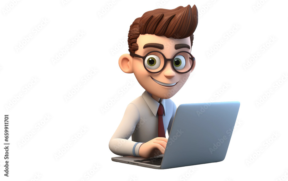 Virtual Office 3D Cartoon Edition on isolated background
