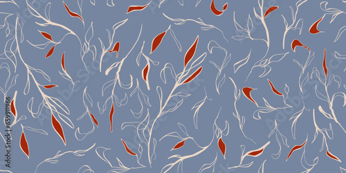 Botanical pattern illustration floral graphic seamless pattern 