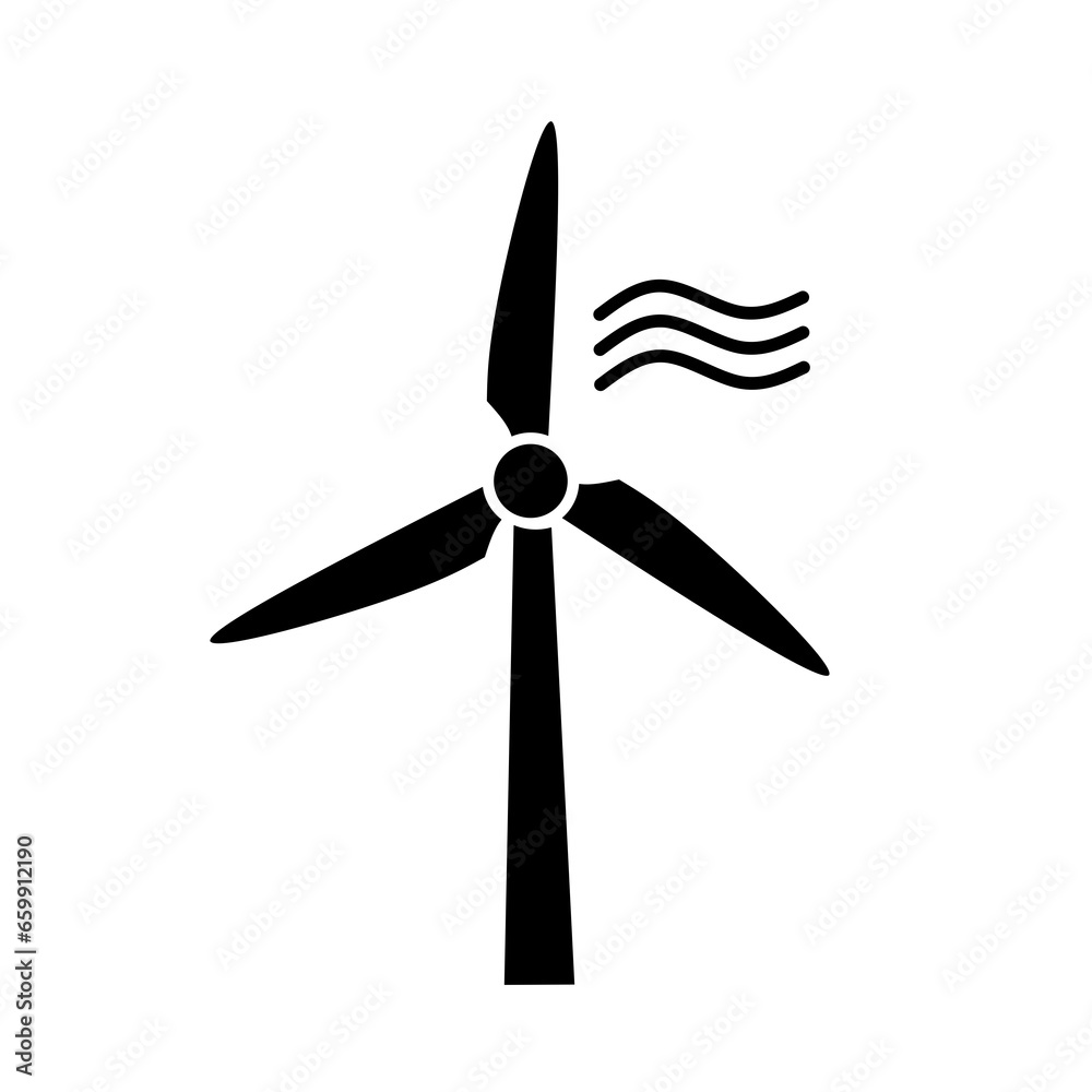 Wind turbine icon vector with flat design Wind turbine icon vector with flat design