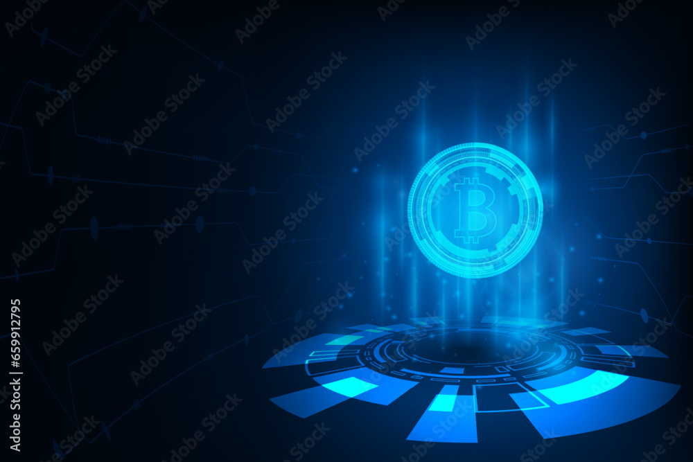 Vector abstract futuristic technology tech circle sci fi concept. Financial crypto currency stock exchange trade concept
