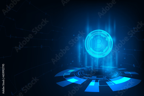 Vector abstract futuristic technology tech circle sci fi concept. Financial crypto currency stock exchange trade concept