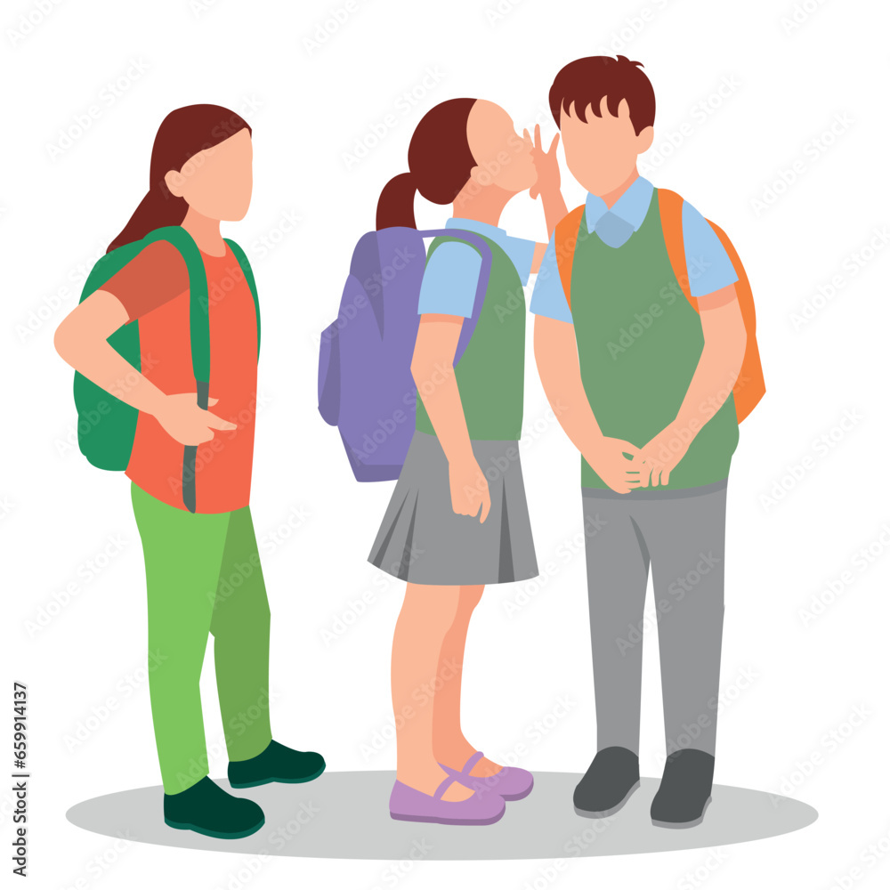 vector illustration of students in different postures vector illustration of students in different postures