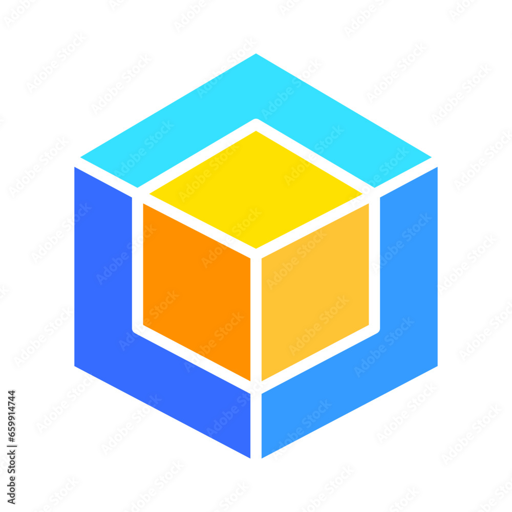 Box in a box line icon. Delivery, courier, international transport, mail, van, moving to a new home. Vector color icon on white background for business and advertising. Box in a box line icon. Delivery, courier, international transport, mail, van, moving to a new home. Vector color icon on white background for business and advertising.