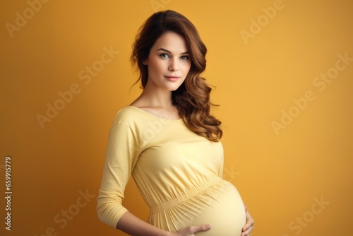 A stunning mom-to-be on a radiant background