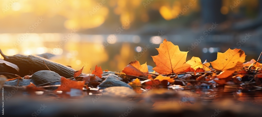 Lush fall backdrop with vibrant hues and textures Lush fall backdrop with vibrant hues and textures