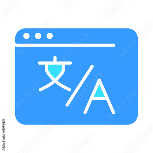 Online translator line icon. Communication, language, vocabulary, learning, foreigner, tourism. Vector color icon on a white background for business and advertising.