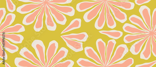 Flower contemporary seamless pattern. Fashionable  floral seamless pattern.