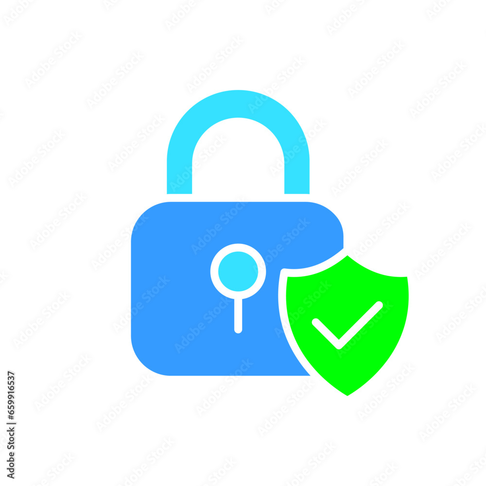 Closed padlock with check mark line icon. Security, protection, key, door, password, secret, safe, hacking. Vector color icon on a white background for business and advertising. Closed padlock with check mark line icon. Security, protection, key, door, password, secret, safe, hacking. Vector color icon on a white background for business and advertising.