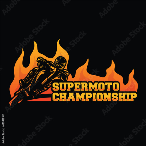Ilustration vector graphic of supermoto logo, perfect for  motocycle logo