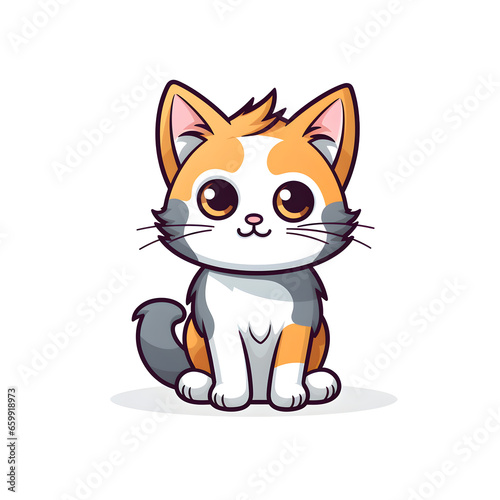 Cat - cartoon icon - illustration - white background