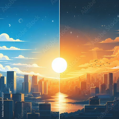 Twilight Transition: Sun's Midpoint Sojourn