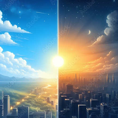 Twilight Transition: Sun's Midpoint Sojourn