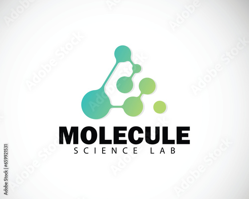 molecule logo creative science connect triangle design concept mountain peak