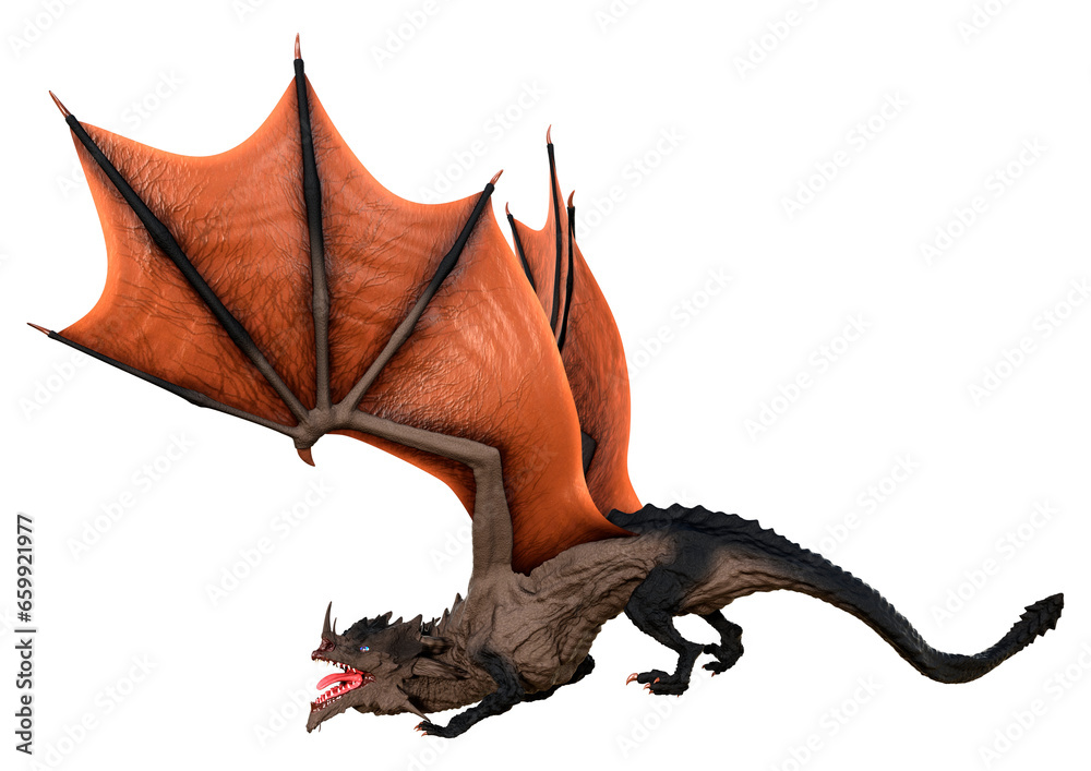 3D Rendering Fairy Tale Dragon on White 3D Rendering Fairy Tale Dragon on White