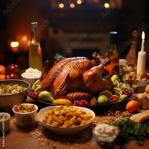 Thanksgiving turkey dinner cinematic