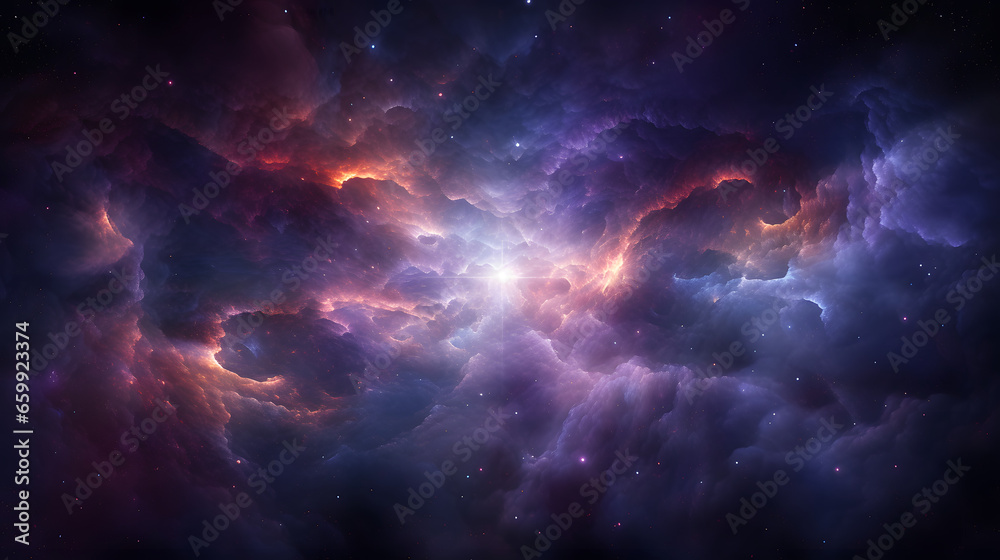 Background of space with galaxies and nebula clouds in the  univers full of stars