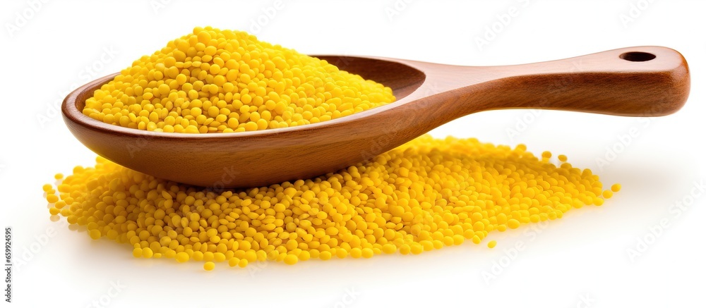 Closeup of mustard on a white background alone Closeup of mustard on a white background alone