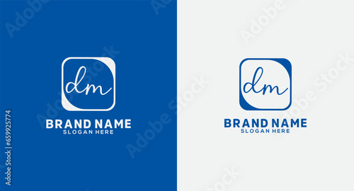 dm Letter Handwriting Signature Logo dm Logo dm icon Design
