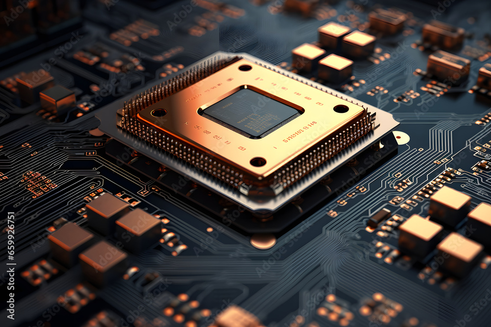 Fototapeta premium Micro Chip - Prozessor - Computer Chip