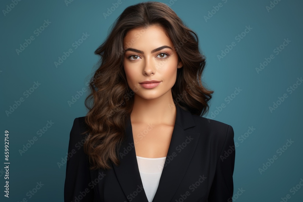 A businesswoman with a backdrop that is vibrant and rich in color A businesswoman with a backdrop that is vibrant and rich in color