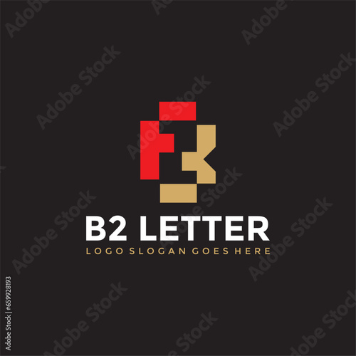 B2 2B Letter logo vector image