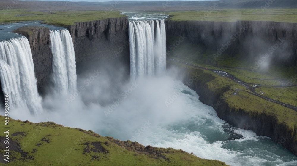 Fototapeta premium beautiful scene of waterfall in the forest