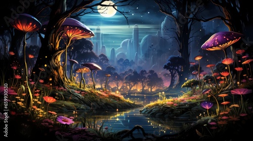 Beautiful fairy world landscape. fantasy background for journals  prints  background and backdrops.