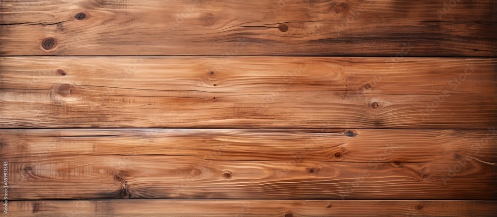 Fototapeta premium Close up of a natural wood texture with a vintage grunge brown surface suitable for backgrounds or furniture