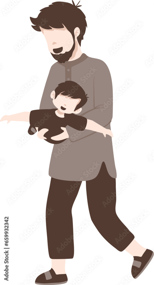 Muslim Father and Kid Muslim Father and Kid