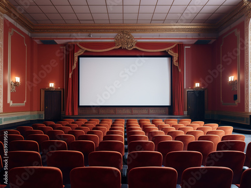 Elegant Provence cinema room with timeless design. AI Generation.
