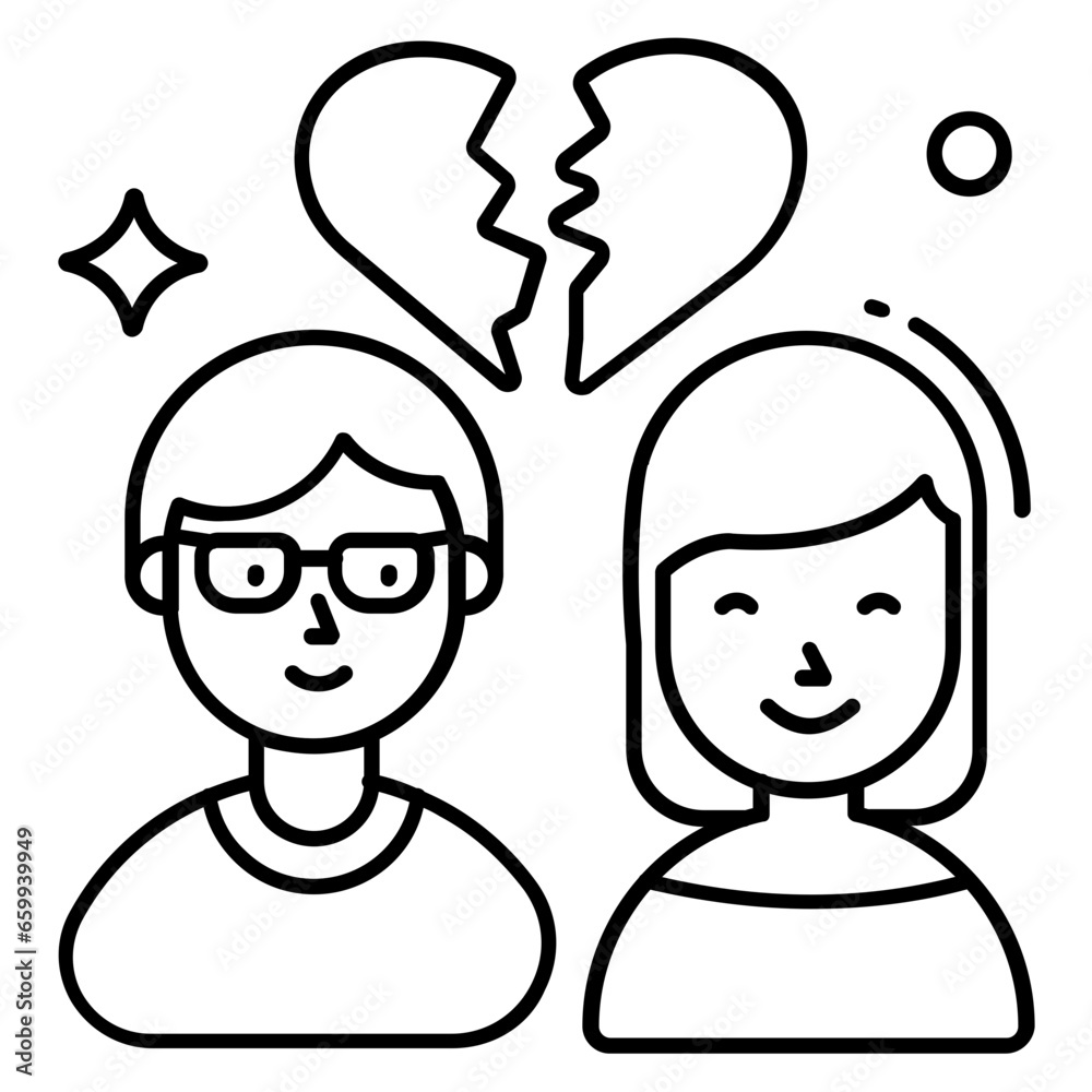 Trendy vector design of breakup Trendy vector design of breakup