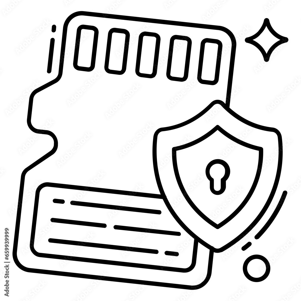 Editable design icon of sd card security Editable design icon of sd card security