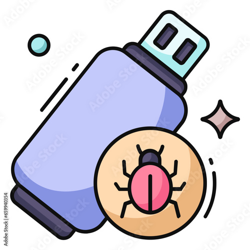 Premium download icon of infected Usb 