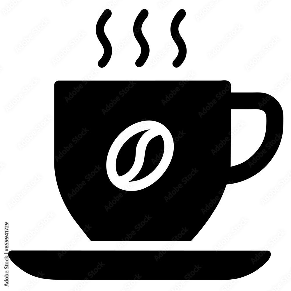 Vector aislado icono taza de café humeante Vector aislado icono taza de café humeante