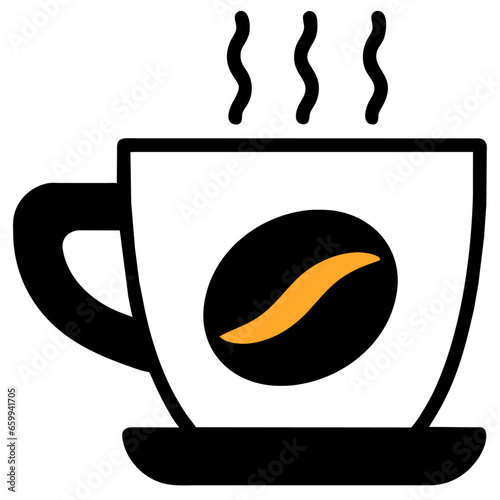 Vector aislado icono taza de café humeante